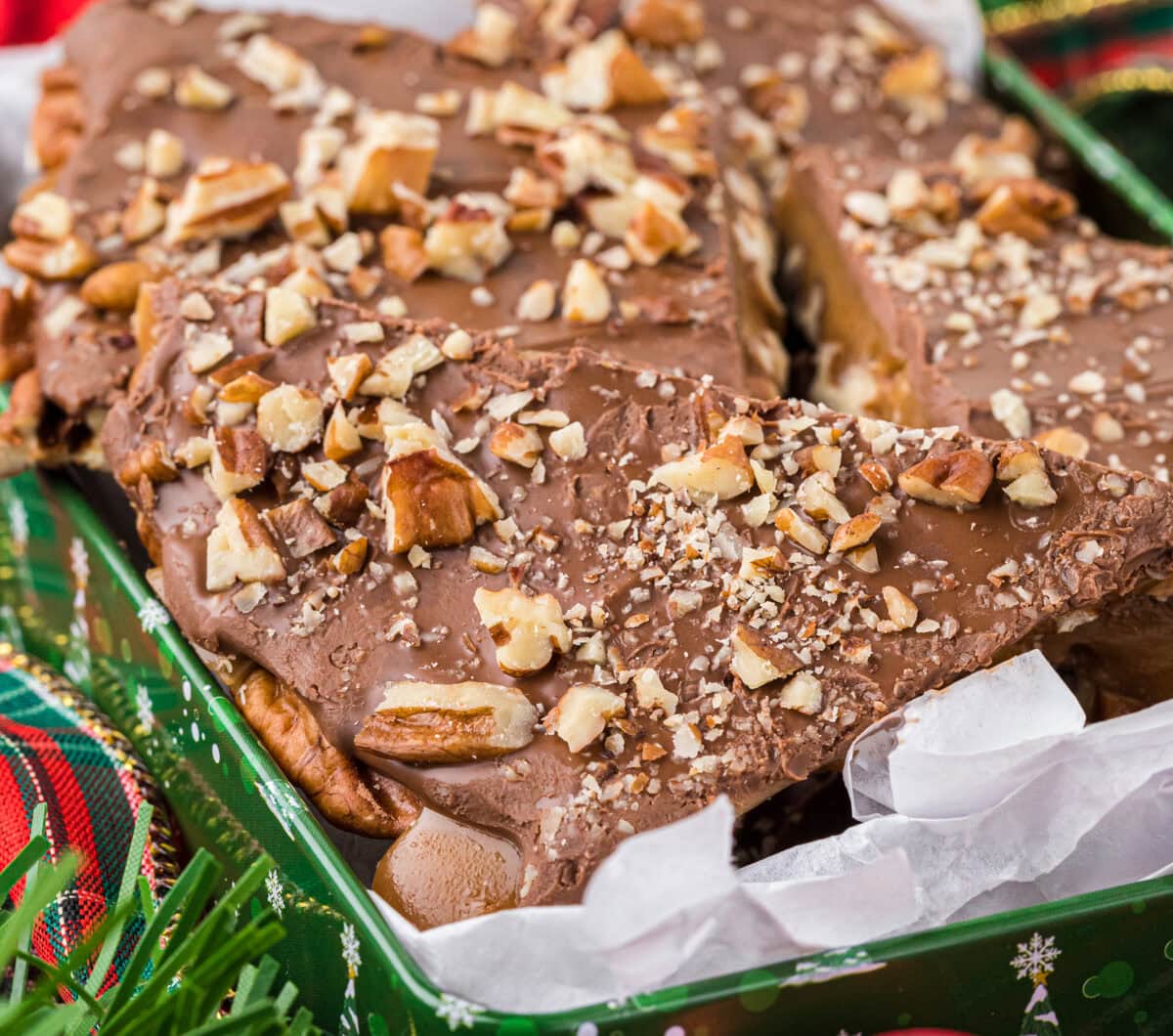 Chocolate Butter Toffee with Pecans