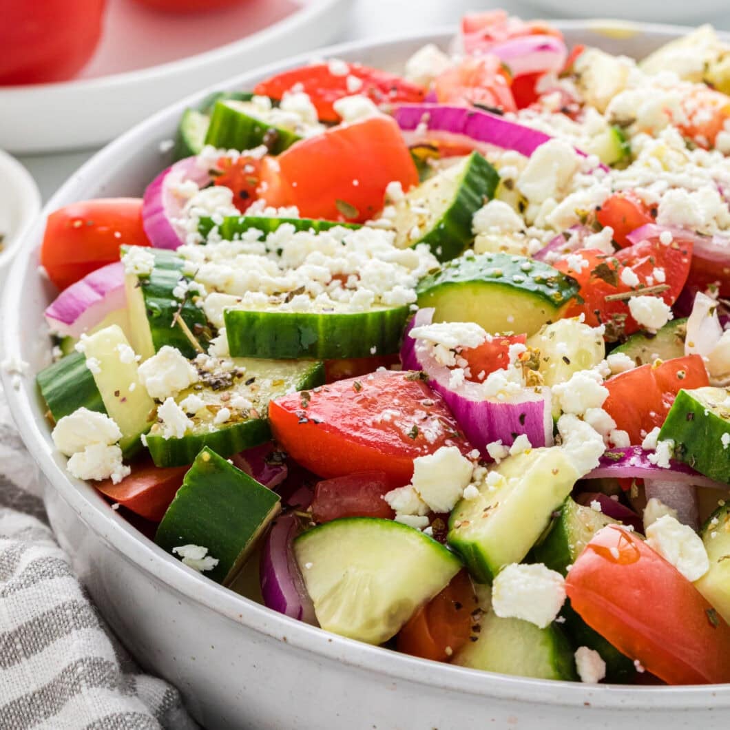 Easy Cucumber Tomato Feta Salad