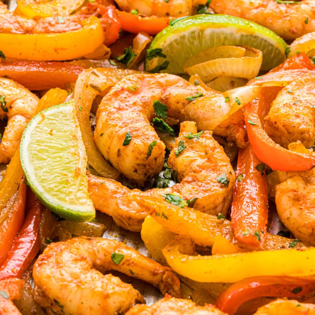 Sheet Pan Shrimp Fajitas